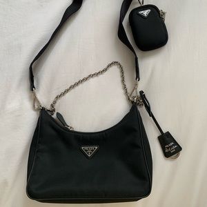 Authentic Prada black nylon Re-Edition